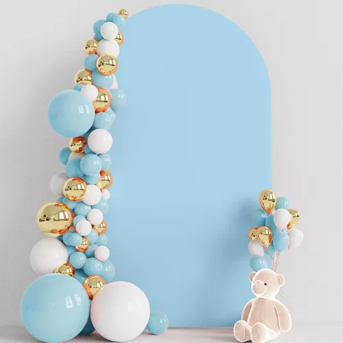 Miniatura 26 de Wokceer Funda para Arco de Boda de 6.6 Pies de Spandex Ajustada Cubiertas para Soporte de Arco de Boda Parte Superior Redonda Chiara Funda de Telón