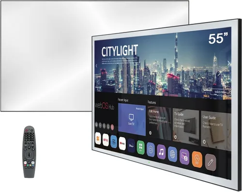 Miniatura 14 de Soulaca 22 pulgadas IP65 impermeable baño Smart Mirror TV webOS Smart TV con control de voz incorporado Wi-Fi Bluetooth ATSC DTV sintonizador ideal