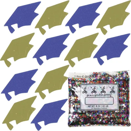 Miniatura 134 de Confetti Grad Cap Negro, Azul Marino Combo - 2 bolsas de media onza (1 oz)