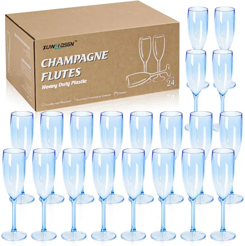 Miniatura 10 de XUWAIDSGN Copas de vino de plástico reutilizables de champán a granel, copas de champán vintage a granel, copas de bar de mimosa, copas de 5.4 onzas