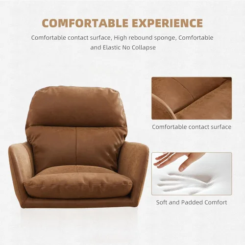 Miniatura 6 de YISHENG Silla de escritorio de piel sintética para oficina en casa, silla giratoria ajustable para computadora con ruedas y brazos, cómoda silla