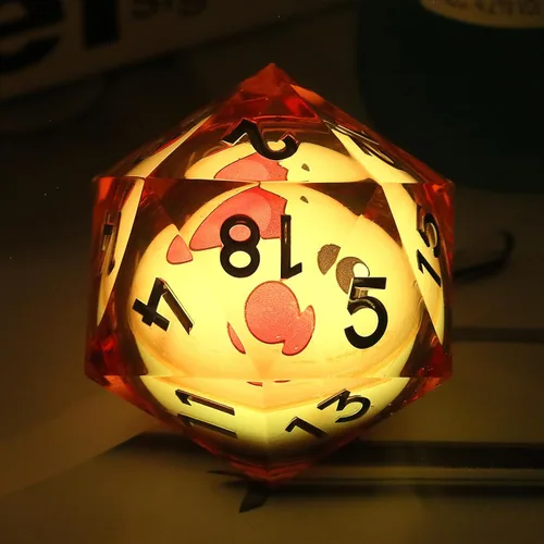 Miniatura 15 de D20 Dados Metal DNDND - Dados metálicos grandes de 1.299 in con magnífica caja de regalo para Calabozos y Dragones (rayas verdes)