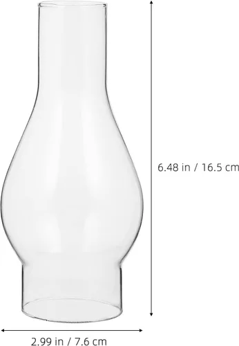 Miniatura 2 de NUOBESTY Lámpara de cristal de queroseno para chimenea de 6.49 x 2.99 x 2.99 pulgadas, repuesto de pantalla de lámpara de aceite transparente