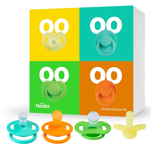 LoveNoobs - Kit de iniciación para chupetes de 0 a 6 meses, kit de iniciación para bebé, maniquí de silicona para recién nacido, ortodoncia,