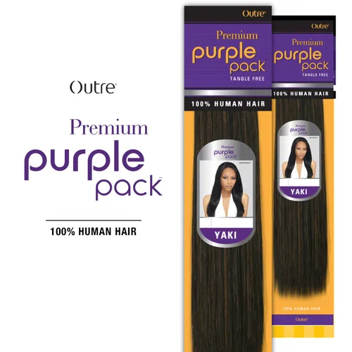 Miniatura 3 de Paquete de 2 ofertas: paquete de 2 paquetes de tejido de cabello humano Outre Premium Purple Pack Yaki (12 pulgadas, 1B)