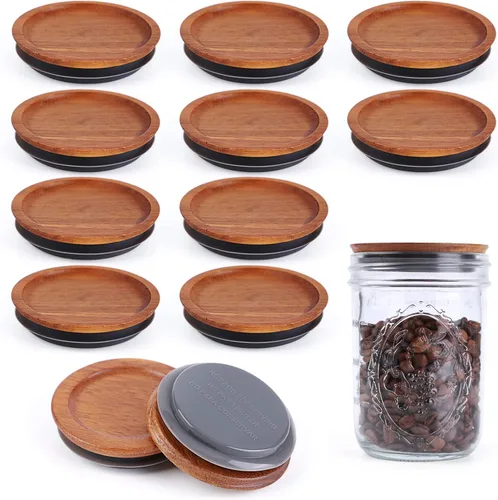 Miniatura 9 de 6 paquetes de tapas para tarros de masón boca regular y 6 paquetes de tapas para tarros de masón boca ancha, tapas de almacenamiento de albañil