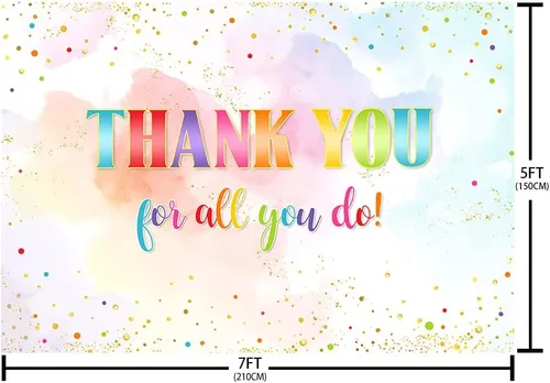 Miniatura 5 de AIBIIN Telón de fondo de 7 x 5 pies con texto en inglés "We Truly Appreciate You", decoración de fiesta con texto en inglés "Thank for All You Do