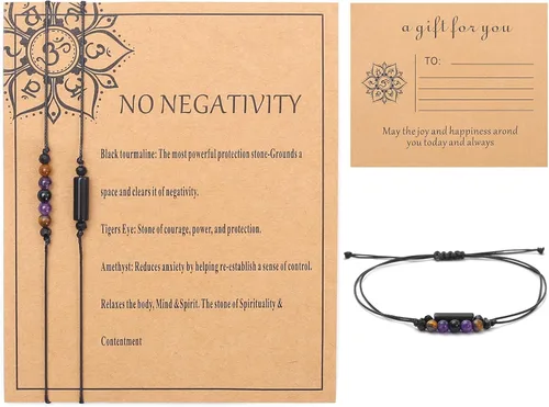 Miniatura 19 de Pulsera de protección, protección empática, cristales de obsidiana negra y pulsera de piedras curativas para mujeres, suerte, ansiedad y pulsera