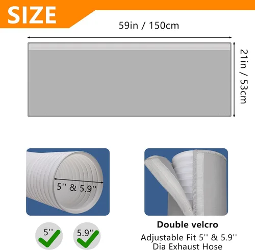 Miniatura 2 de Funda aislante para manguera de aire acondicionado portátil, cubierta aislante para manguera de aire acondicionado portátil, se ajusta a manguera