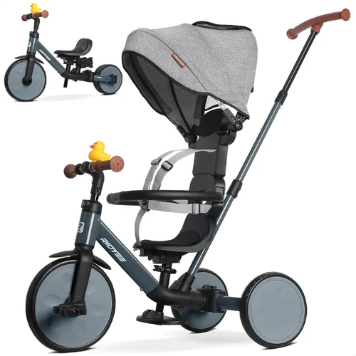 RIDYEE Triciclo 8 en 1 para 1.5-5 años, interruptor sin herramientas, triciclo para niños pequeños con mango de control de dirección para padres de