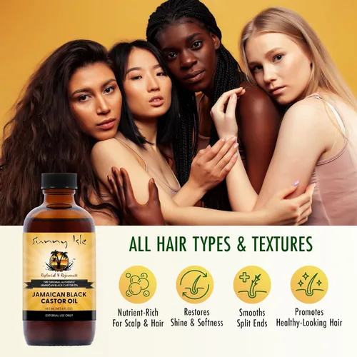 Miniatura 5 de Sunny Isle Aceite de ricino negro de Jamaica 4 oz 100% Natural para el cabello, el cuero cabelludo y el cuidado de la piel