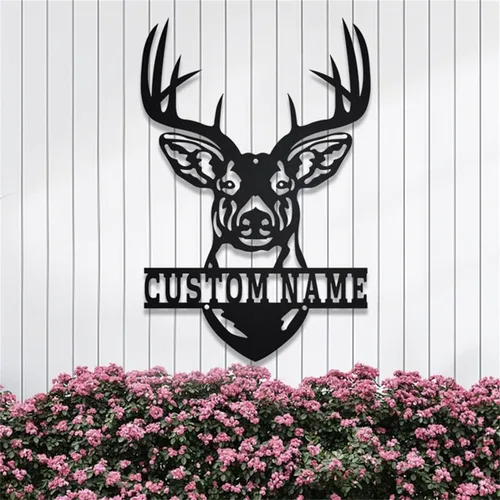 Miniatura 9 de Arte de pared de metal con oso grizzly de bosque, letreros personalizados con nombre de oso rugiente, decoración de pared personalizada de cabaña