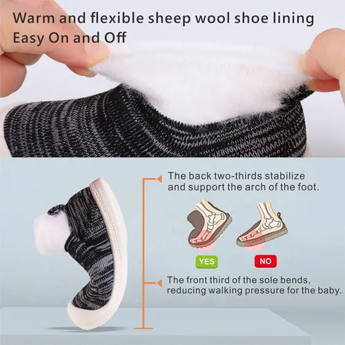 Miniatura 6 de SK SIX Baby-Sock Toddler-Shoes Walking-Sneakers - Boys Girls Kids Slip on Wide Warm Infant Slippers Safty House Breathable First Fashion Non-Slip