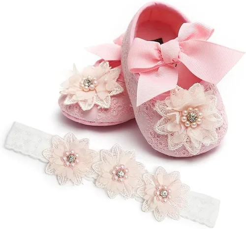 QWZban Zapatos de bebé Mary Jane Flats antideslizantes con suela suave para bebés y niños pequeños, primeros caminantes, para fiestas, Navidad y