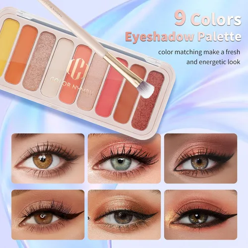 Miniatura 2 de Color Nymph Kit de maquillaje para mujeres, niñas, principiantes, todo en uno, con bolsa de lentejuelas, paleta de sombra de ojos de 9