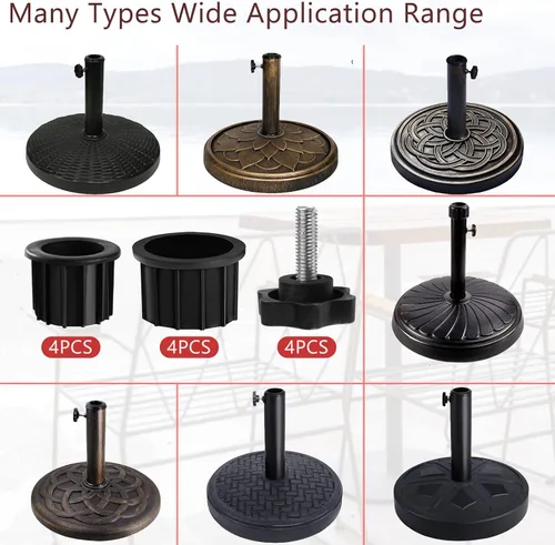 Miniatura 6 de 12 piezas de repuesto para base de paraguas, piezas de repuesto para base de sombrilla de patio, cubierta de enchufe para anillo con rosca M8