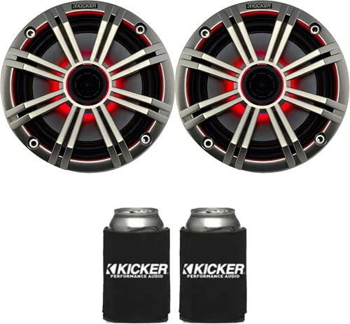 Miniatura 8 de Altavoces marinos KICKER de 6.5" con LED (1 par) blancos, reemplazos OEM para parrillas de agua salada LED agua salada blanca