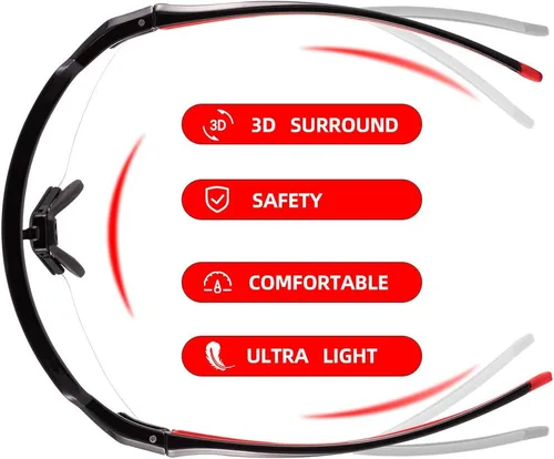 Miniatura 3 de ROCKBROS Gafas de sol deportivas fotocromáticas para hombres y mujeres, protección UV para ciclismo Negro rojo