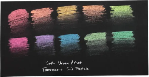 Miniatura 3 de Soho Urban Artist Juego de 10 colores pastel suaves fluorescentes brillantes, palitos pastel vibrantes para arte, dibujo, mezcla, capas y sombreado