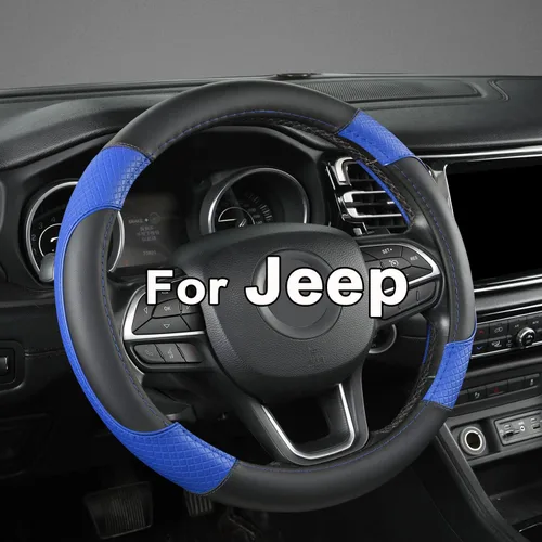 Miniatura 8 de GIANT PANDA Cubierta del volante para Jeep Wrangler, cubierta del volante del coche para Jeep Grand Cherokee y Cherokee - Negro