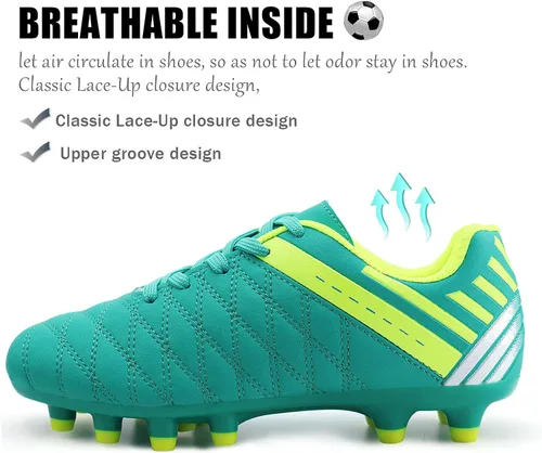 Miniatura 3 de brooman Zapatos deportivos de fútbol para niños y niñas, zapatos de fútbol para exteriores
