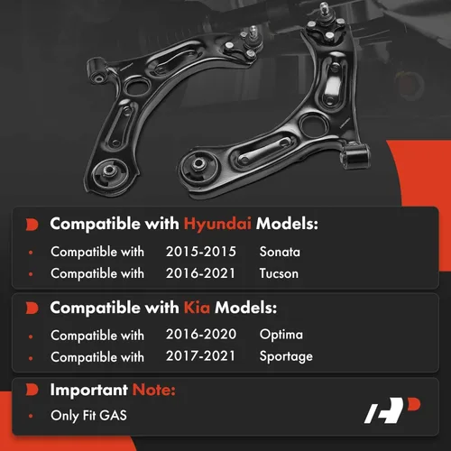Miniatura 2 de A-Premium 2 brazos de control delanteros inferiores, con rótula y buje, compatibles con Hyundai Sonata 2015, Tucson 2016-2021, Kia Optima 2016-2020