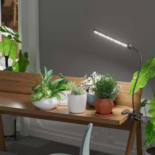 Miniatura 5 de GooingTop Luz de cultivo para plantas de interior, 5000 K, lámpara blanca de cuello de cisne de espectro completo con clip LED rojo y azul