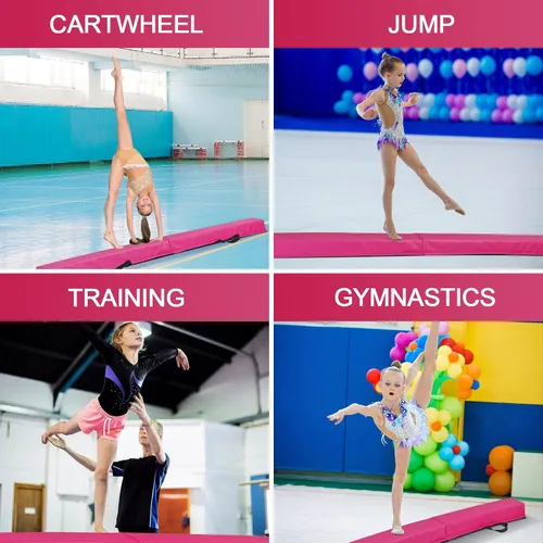 Miniatura 2 de Viga de Equilibrio Plegable de 6 y 9 Pies, Viga de Gimnasia de Suelo con Base Antideslizante para Niños y Adultos, Hogar, Gimnasio, Club, Escuela
