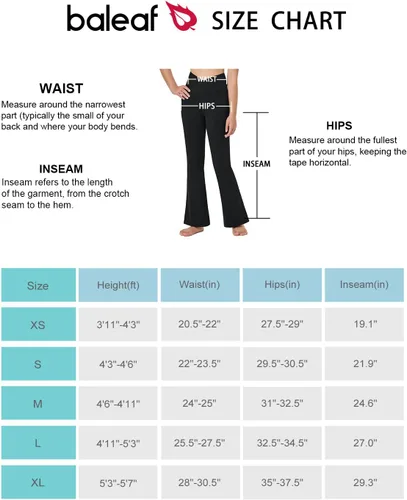 Miniatura 7 de BALEAF Leggings acampanados para niñas, cintura alta, corte de bota, pantalones de yoga y danza, leggings con bolsillos