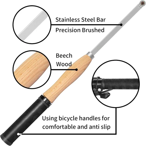 Miniatura 3 de Juego de herramientas de torneado de madera de carburo de tamaño completo con mango de goma 6pcs Lathe Chisel Set Include Swan Neck Hollowing