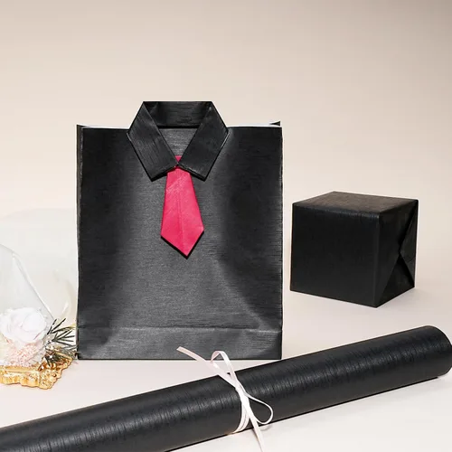 Miniatura 7 de BIOBROWN Rollo de papel de regalo de estraza negro – 17 pulgadas x 33 pies (47 pies cuadrados total) papel mate de color sólido, papel de regalo