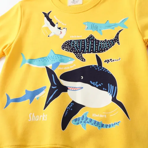 Miniatura 5 de Sudaderas de algodón con cuello redondo para niños pequeños, camisetas de manga larga con diseño de dinosaurio, camisetas 2-8T