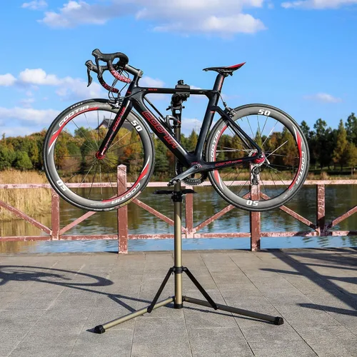 Miniatura 6 de CXWXC - Soporte de mantenimiento y reparación para bicicleta (aleación de aluminio, altura ajustable)