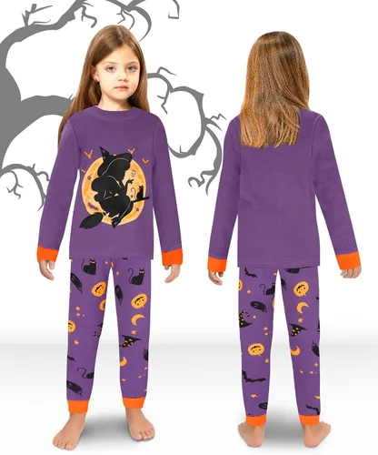 Miniatura 6 de KOBERO Pijamas de Navidad para niños y niñas de 18 meses-12 años, ropa de dormir 100% algodón