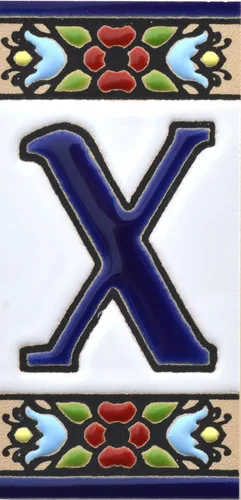 Miniatura 16 de Letras de casa de 3 pulgadas. Azulejos de letras de casa pintados a mano para letreros, direcciones y nombres. Números de dirección para casas.