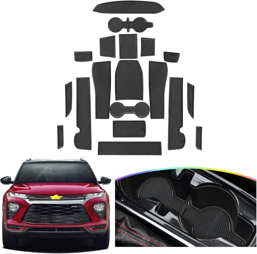 SKTU para 2021 2022 2023 2024 2025 2026 Alfombrilla de ranura de puerta para Chevy Trailblazer antideslizante para interior 2024 2025 2026 Negro