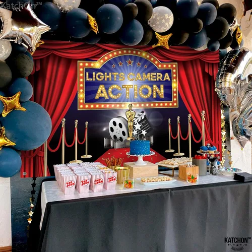 Miniatura 7 de KatchOn, Fondo de acción para cámara con luces XtraLarge - 72 x 44 pulgadas Decoración de fiesta temática de película Decoraciones de fiesta