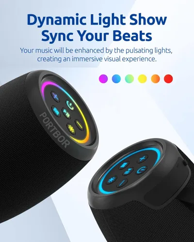 Miniatura 3 de Altavoz Bluetooth, altavoz inalámbrico portátil con potente sonido estéreo fuerte, BT5.3, IPX5 impermeable, emparejamiento TWS, para fiestas en casa