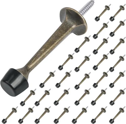 Miniatura 29 de HOMOTEK Paquete de 20 topes de puerta rígidos sólidos resistentes con punta de goma suave, tope de puerta fundido de zinc para proteger la pared