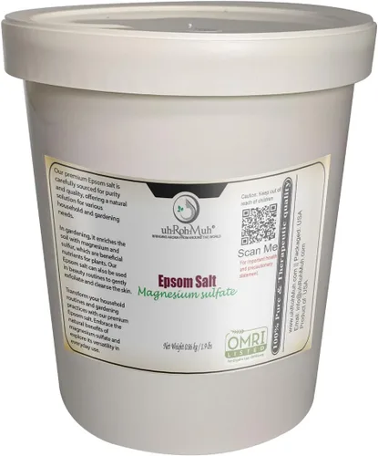 Sal de Epsom Sulfato de Magnesio Premium Natural OMRI Baño sin perfume y sal de remojo para el cuidado de la piel fabricación de jabón y