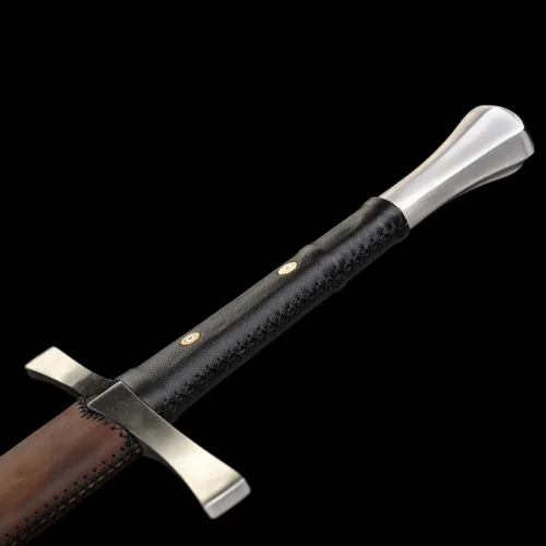 Miniatura 5 de Fidestisan Espada medieval hecha a mano de 46 pulgadas, hecha a mano, estilo moderno, caballero largo, espiga completa 5160, tratamiento térmico