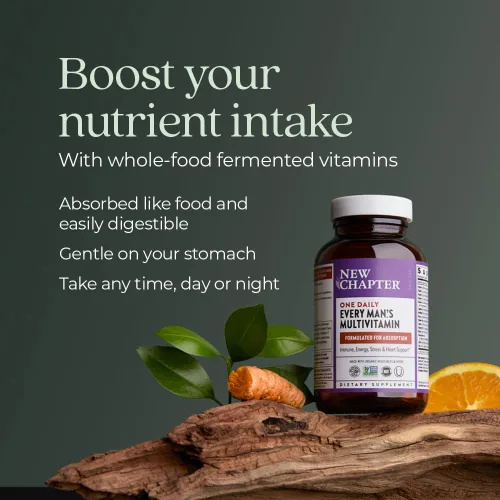 Miniatura 4 de New Chapter Multivitamínico para hombres, B6, B12 extra, D3, vitamina C y zinc, para el sistema inmunológico, el corazón, la energía celular