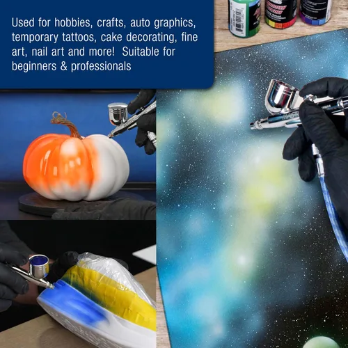 Miniatura 8 de Master Airbrush Cool Runner II Kit de sistema de compresor de tanque de aire de doble ventilador con kit profesional de aerógrafo de gravedad G233