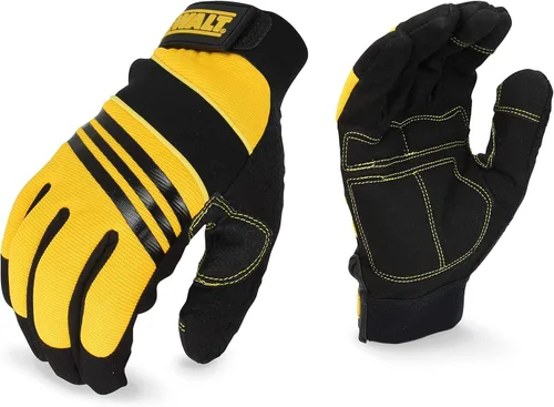 DEWALT DPG201M - Guante de trabajo de piel sintética de alto rendimiento, mediano, 1 par, palma acolchada de espuma, resistente a la abrasión,