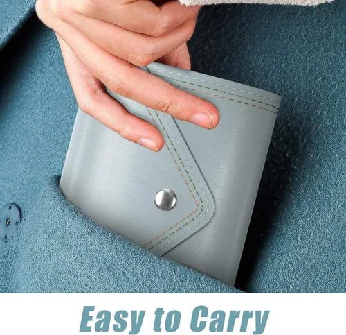 Miniatura 6 de Nipichsha Tarjetero para tarjetas de crédito, cartera pequeña para tarjetas, cartera delgada de cuero para tarjetas, funda de bolsillo para tarjetas