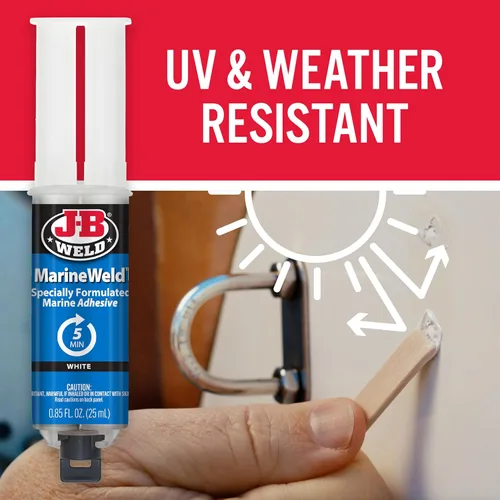 Miniatura 3 de J-B Weld MarineWeld - Jeringa (2 unidades), color blanco, resistente a los rayos UV, de alta resistencia y resistente a los impactos, 0.8 fl oz