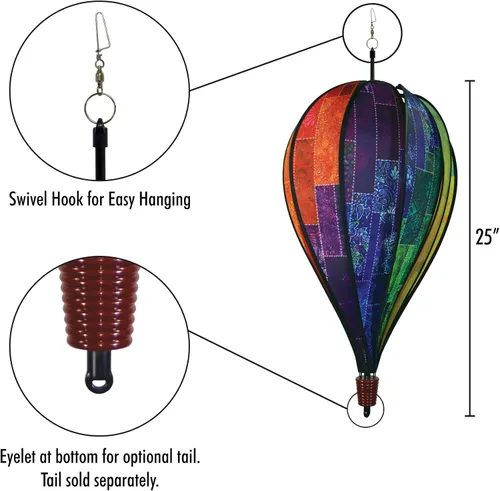 Miniatura 3 de In the Breeze 0995 Batik Quilt Hot Air Balloon Spinner, 10 paneles