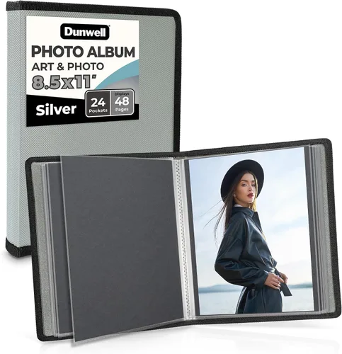 Miniatura 9 de Dunwell Art Portfolio - Carpeta de 9 x 12 pulgadas (azul), papel de montaje negro, carpeta de portafolio para obras de arte, carpeta de arte de 9 x