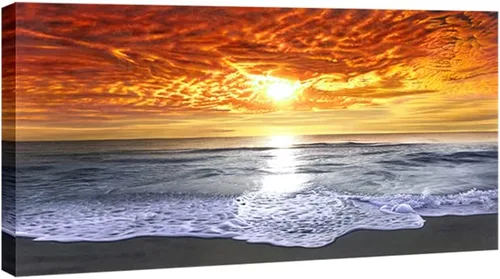 Miniatura 9 de Wieco Art - Paisaje moderno marino, arte expandido, impresiones marinas con marco, fotos del mar, pinturas sobre tela, arte para pared, para la sala