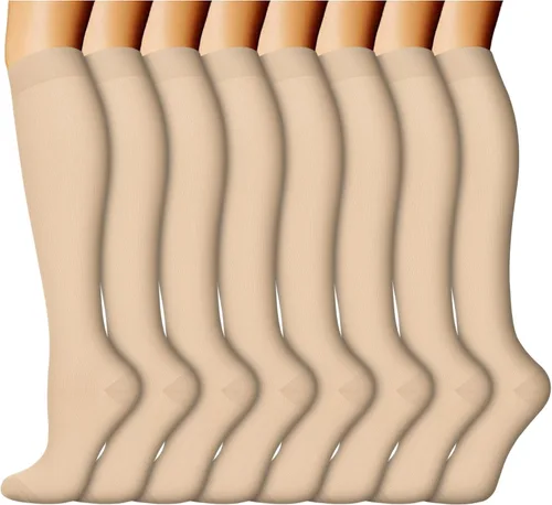 Miniatura 40 de ACTINPUT 8 pares de calcetines de compresión para mujeres y hombres, medias de compresión de apoyo para médicos, correr, atletismo